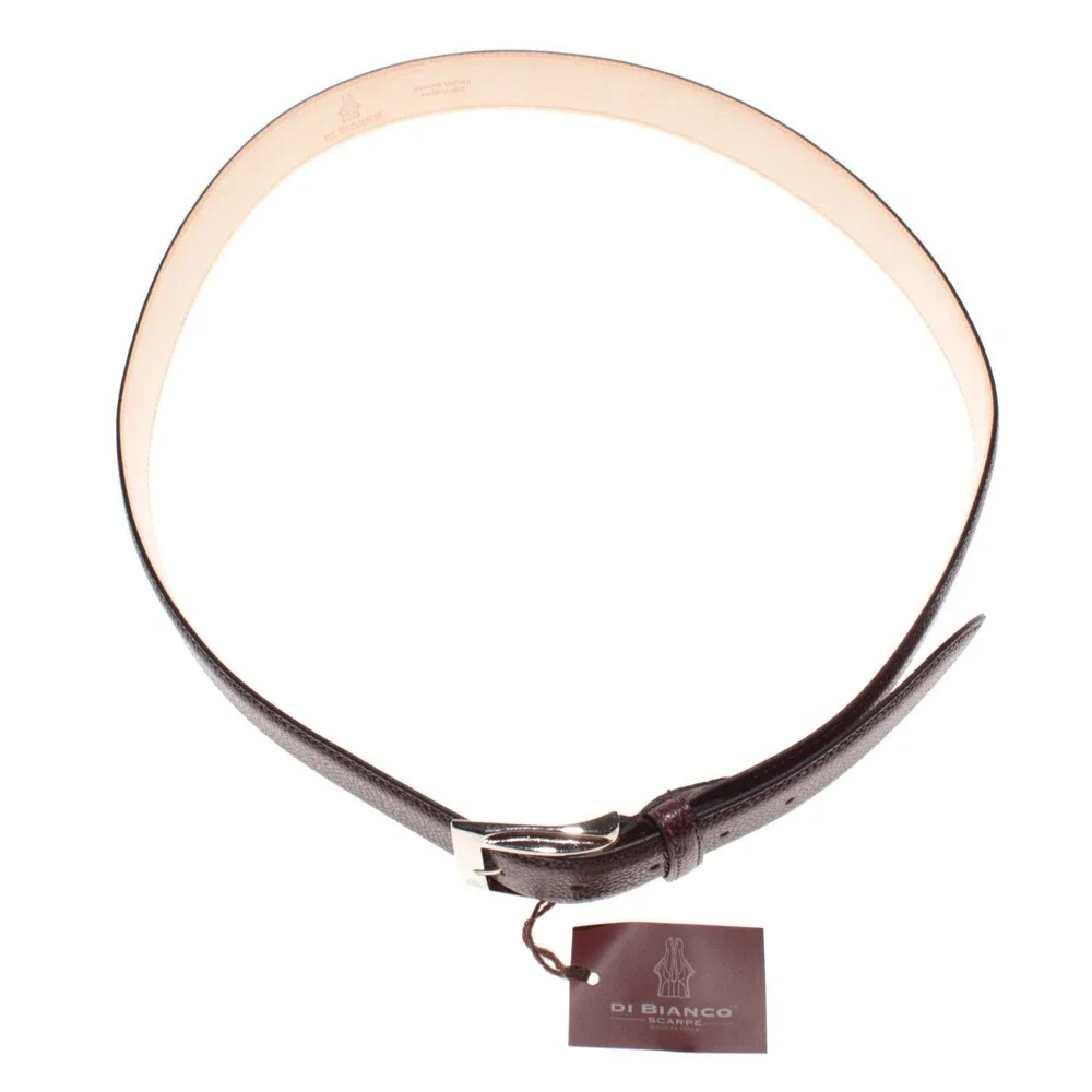 Di Bianco NWT Cut to Size Dress Belt In Dark Red Pebbled Leather One Size